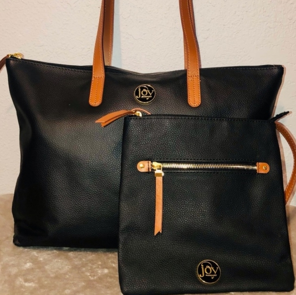 100% LEATHER Tote & Matching Satchel